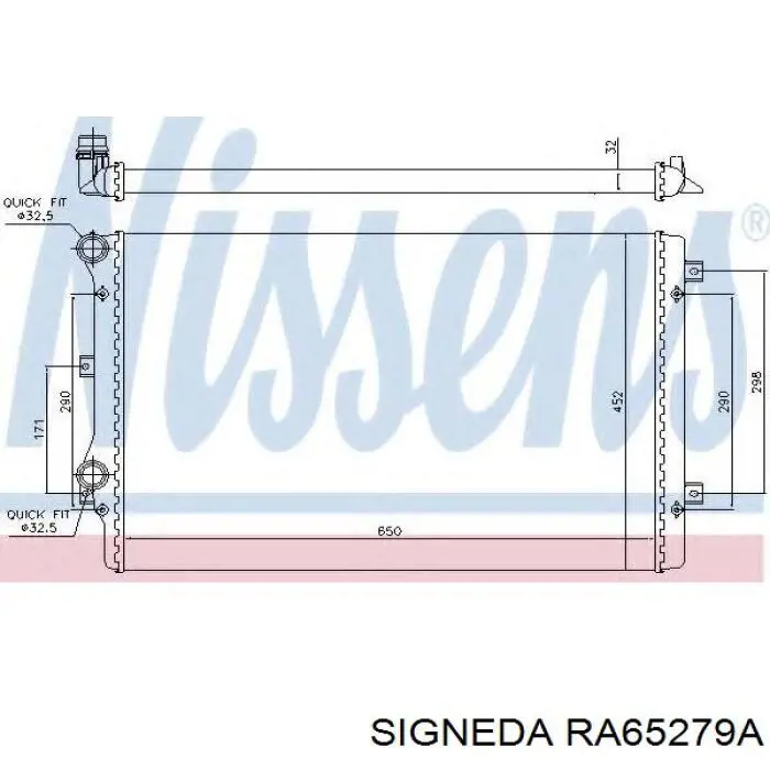 RA65279A Signeda радіатор охолодження двигуна