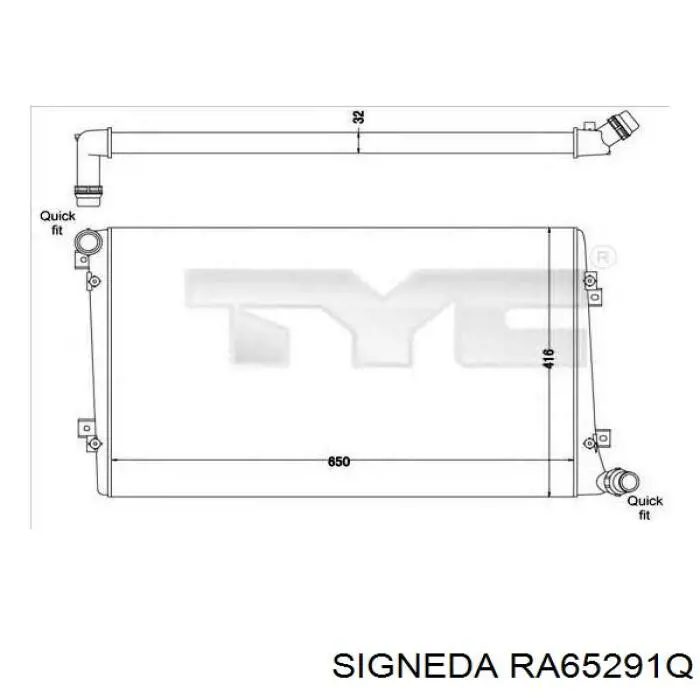 RA65291A Signeda радіатор охолодження двигуна