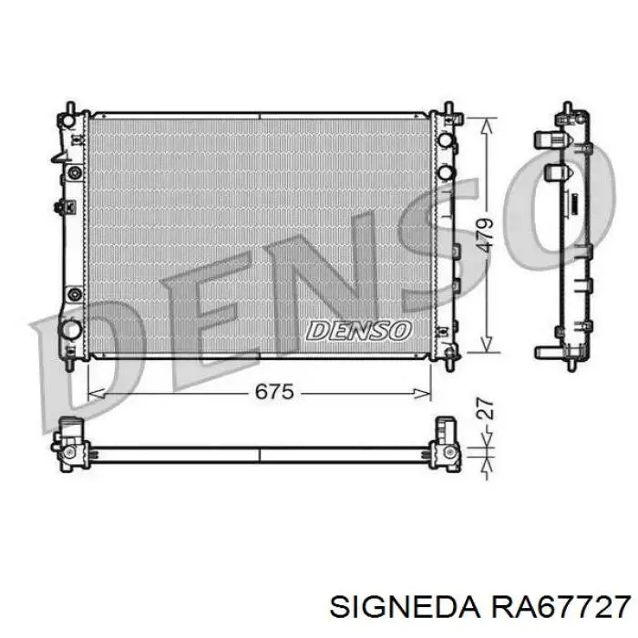 RA67727 Signeda радіатор охолодження двигуна