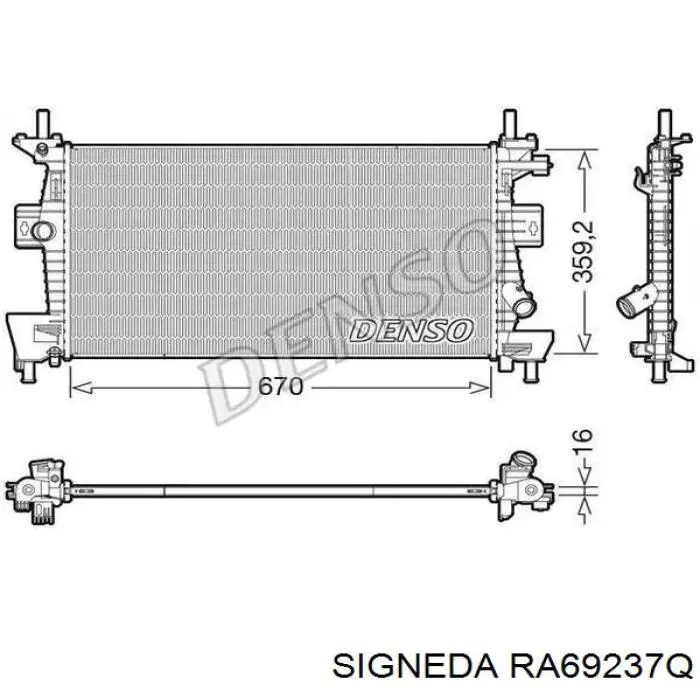 RA69237Q Signeda радіатор охолодження двигуна