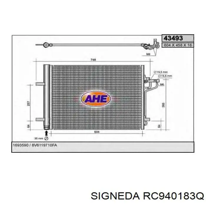 RC940183Q Signeda радіатор кондиціонера
