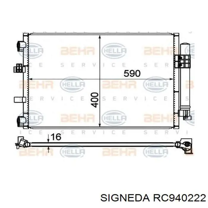 Конденсатор кондиціонера Signeda RC940222 ціна, від 77.14 USD
