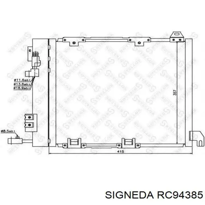 RC94385 Signeda радіатор кондиціонера