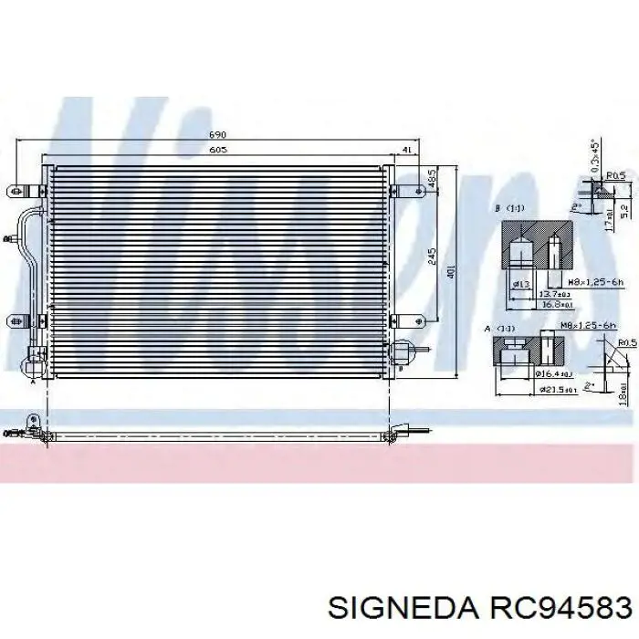 Радіатор кондиціонера RC94583 Signeda