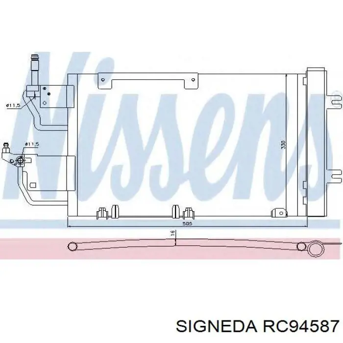 Купити RC94587 Signeda Радіатор системи охолодження кондиціонера