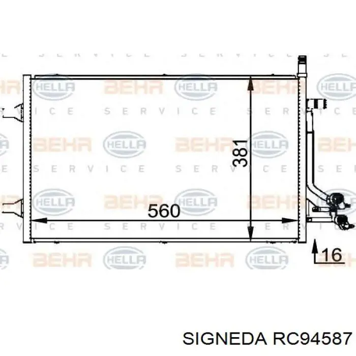Радіатор охолодження кондиціонера Signeda RC94587