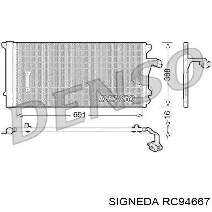 Конденсатор кондиціонера Signeda RC94667 ціна, від 44.34 USD