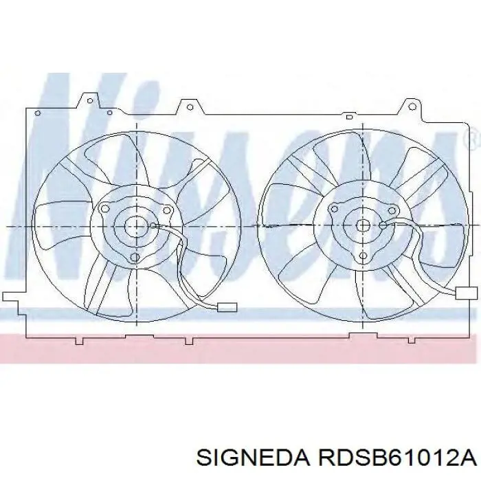 RDSB173940 Signeda Дифузор радіатора охолодження, в зборі з мотором і крильчаткою