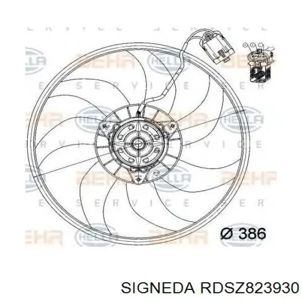 RDSZ823930 Signeda дифузор радіатора кондиціонера, в зборі з крильчаткою і двигуном
