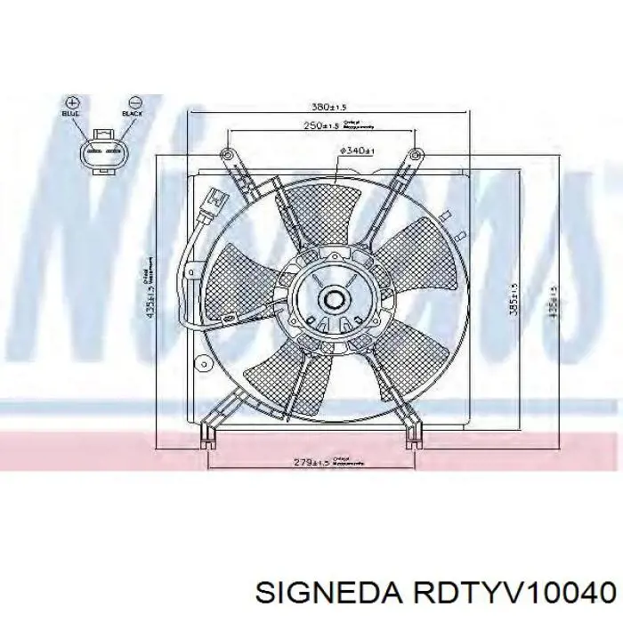 RDTYV10040 Signeda дифузор (кожух радіатора охолодження)