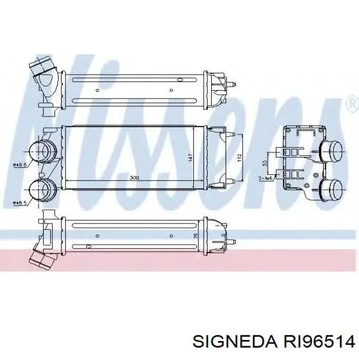 9800291280 Peugeot/Citroen радіатор интеркуллера