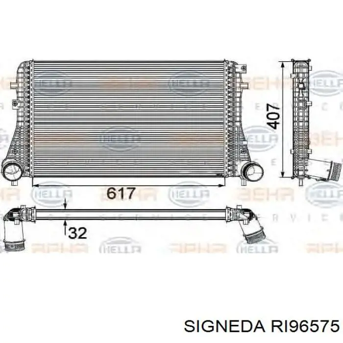 Радіатор интеркуллера RI96575 Signeda