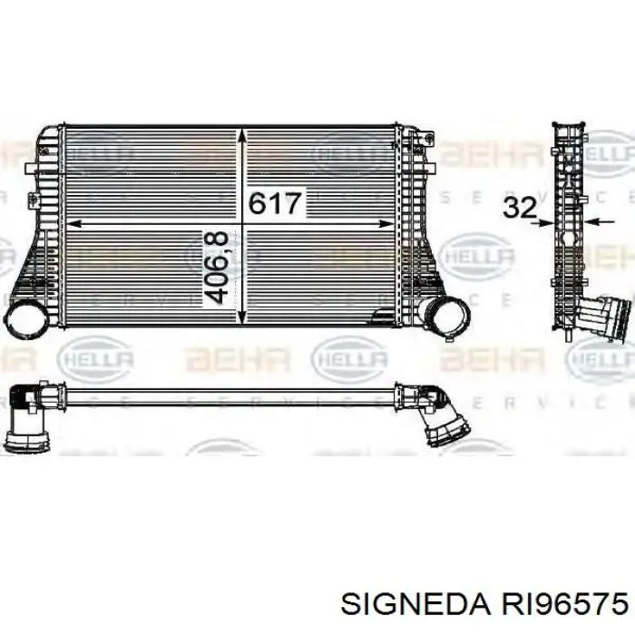 Система охолодження наддувочного повітря Signeda RI96575 ціна, від 76.77 USD