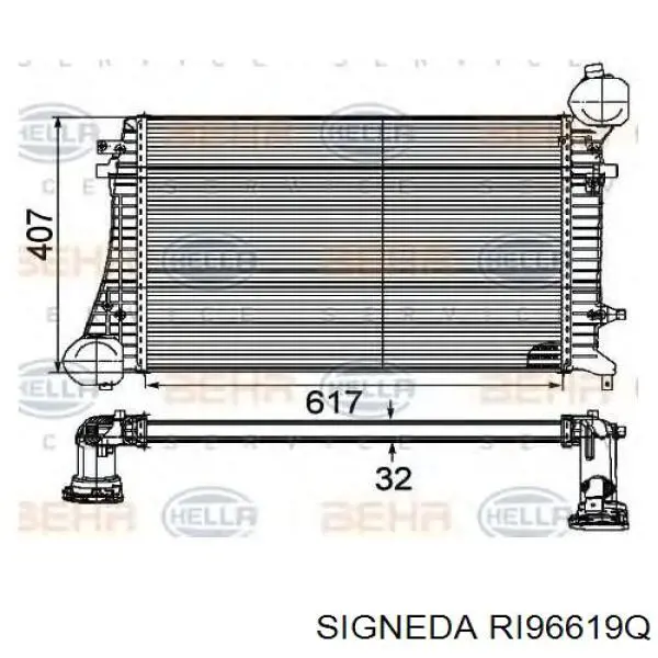 Радіатор интеркуллера RI96619Q Signeda