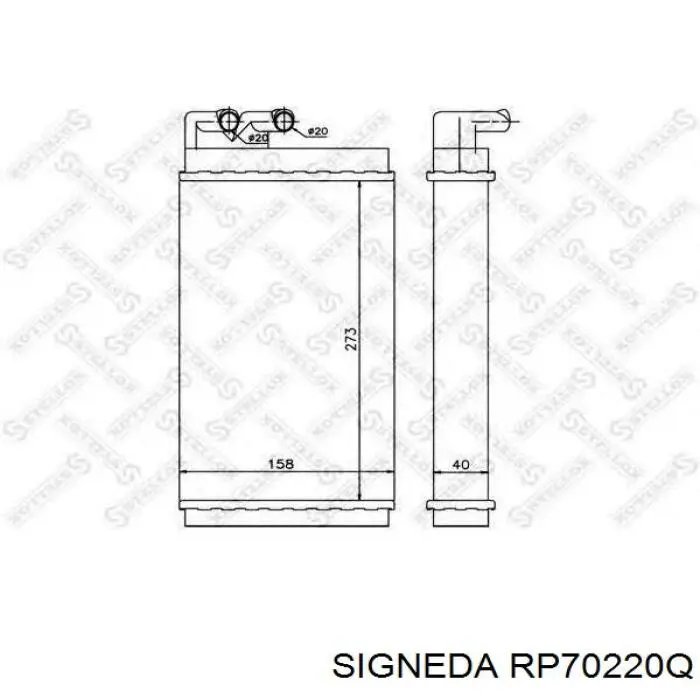 RP70220Q Signeda радіатор пічки (обігрівача)