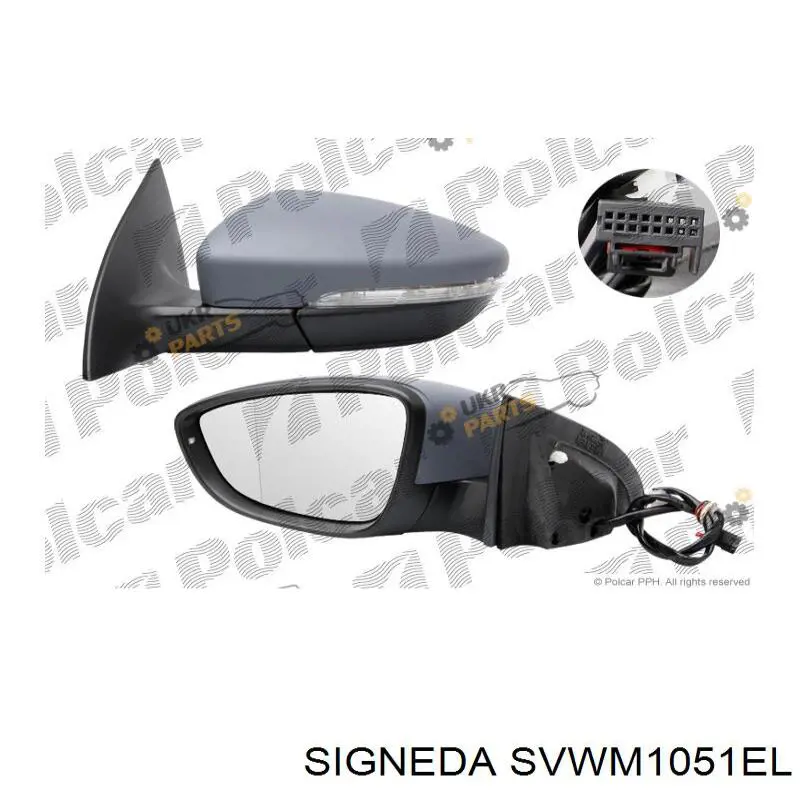 Купити SVWM1051EL Signeda Дзеркальний елемент водійського дзеркала
