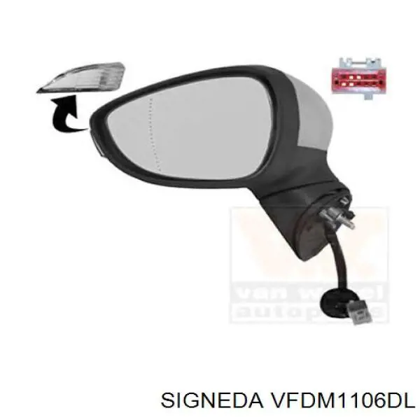 Накладка дзеркала заднього виду, ліва VFDM1106DL Signeda