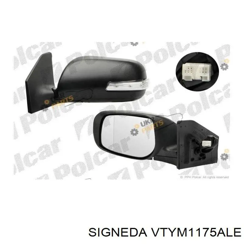Ліве бокове дзеркало VTYM1175ALE Signeda