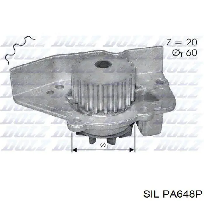 PA648P SIL помпа водяна, (насос охолодження)