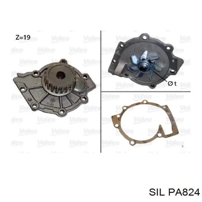 Помпа водяна, (насос) охолодження PA824 SIL