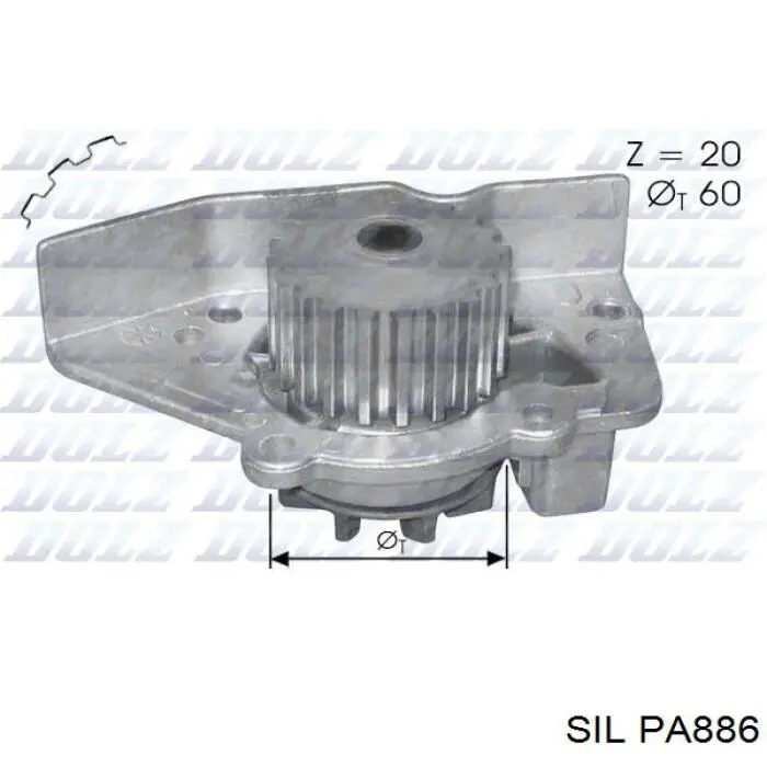 PA886 SIL помпа водяна, (насос охолодження)