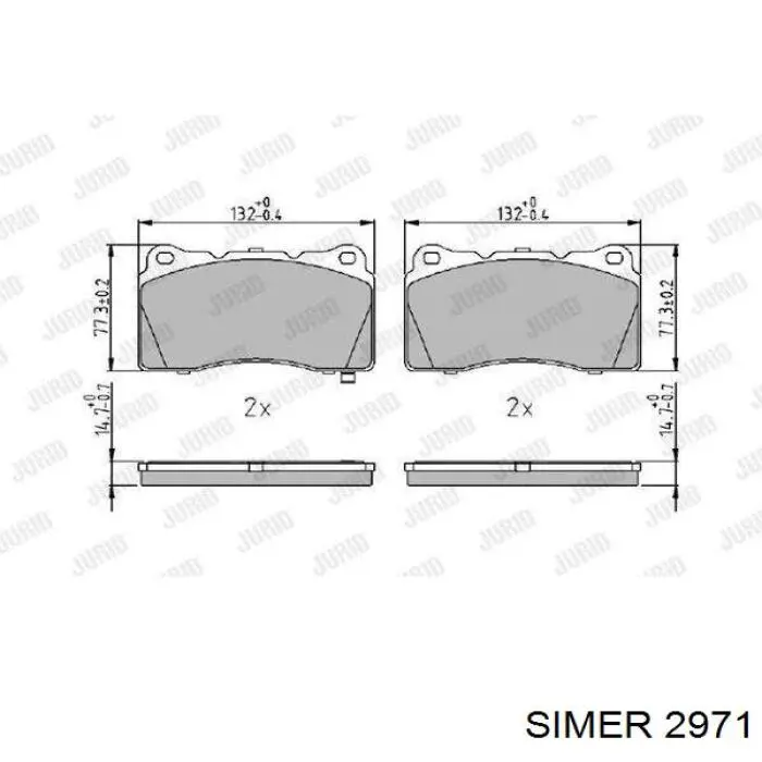 Колодки гальмівні передні, дискові 2971 Simer