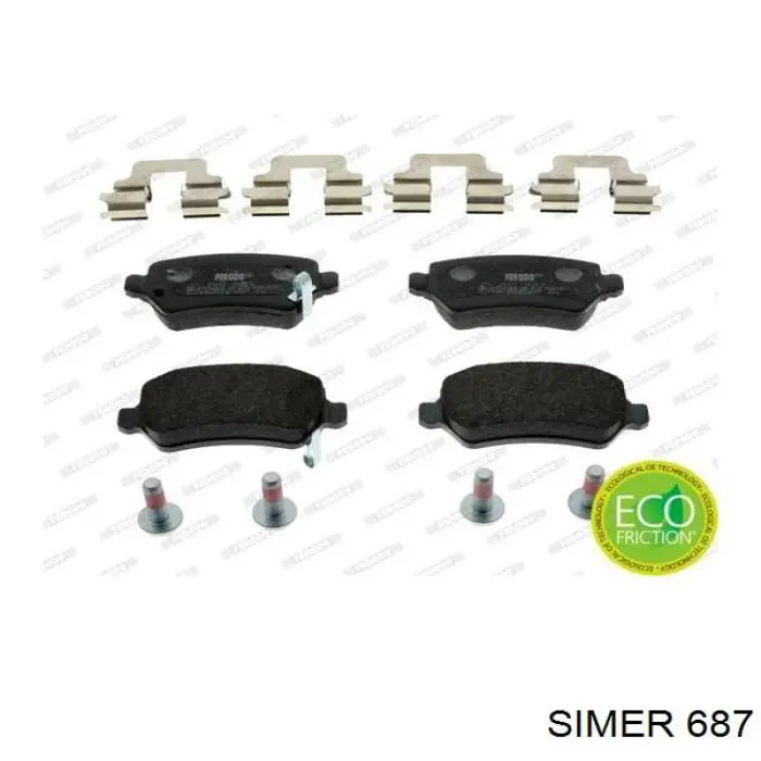 687 Simer колодки гальмівні передні, дискові