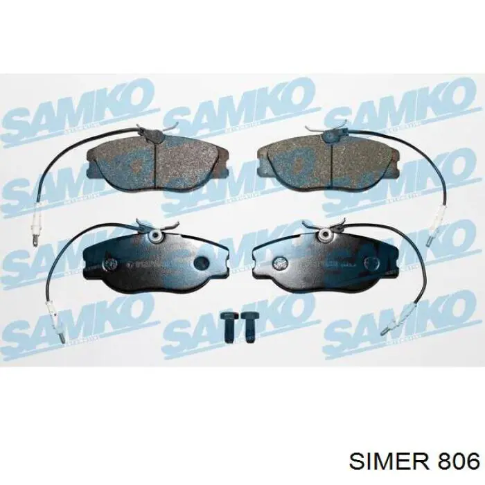806 Simer Колодки гальмівні задні, дискові