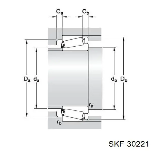 Підшипник маточини задньої 30221 SKF