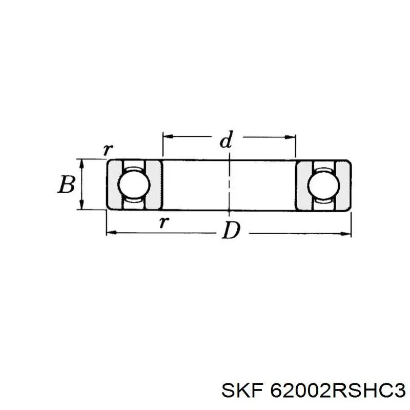Купити 62002RSHC3 SKF Підшипник стартера