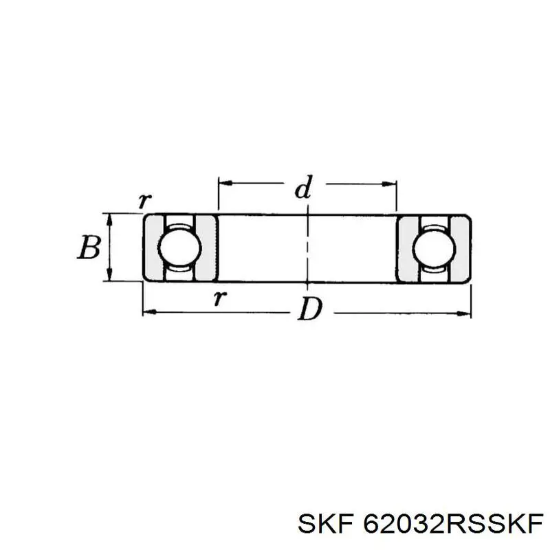 Підшипник генератора 62032RSSKF SKF