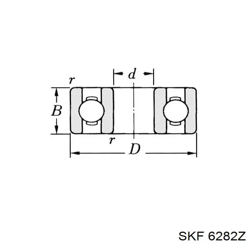 Купити 6282Z SKF Опорний підшипник первинного валу КПП (центрирующий підшипник маховика)