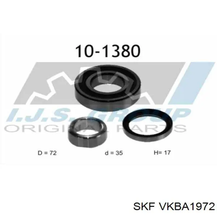 Купити VKBA1972 SKF Підшипник задньої ступиці