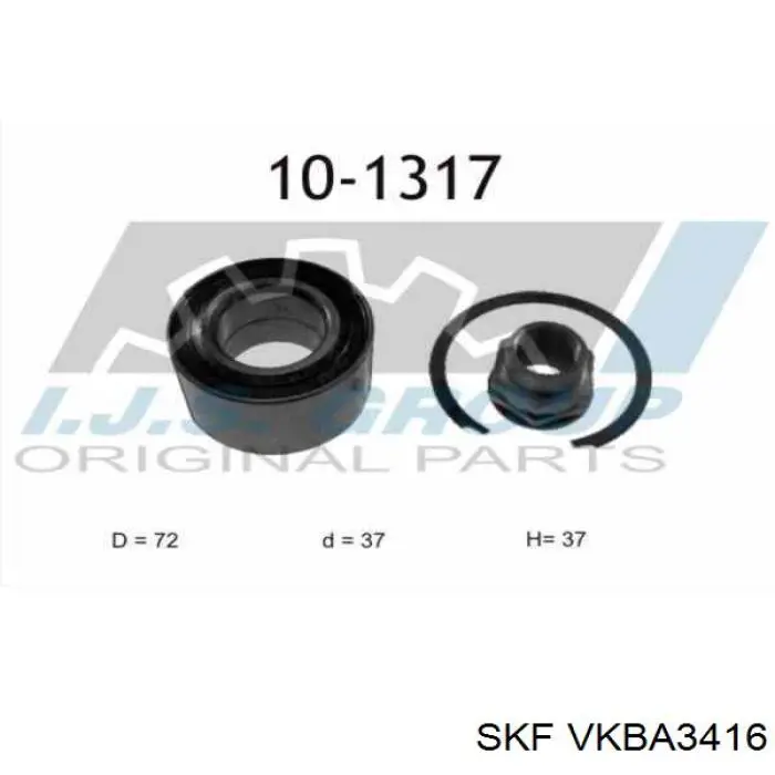 Підшипник маточини SKF VKBA3416