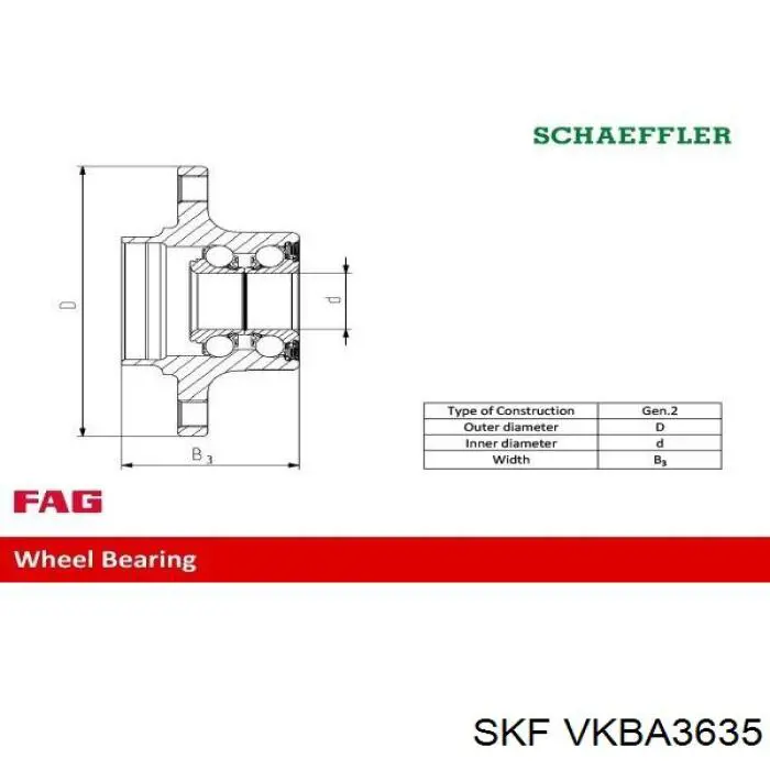 Маточина заднього колеса SKF VKBA3635