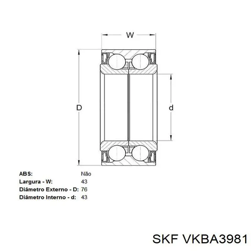 Комплект підшипник маточини передньої SKF VKBA3981 ціна, від 29.50 USD