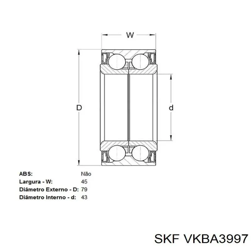 Купити VKBA3997 SKF Підшипник задньої ступиці