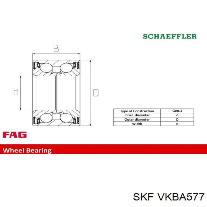 VKBA577 SKF Підшипник маточини передньої