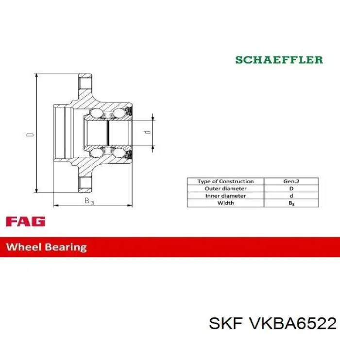 Маточина заднього колеса SKF VKBA6522