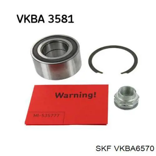 Комплект підшипник маточини передньої SKF VKBA6570 ціна, від 61.98 USD