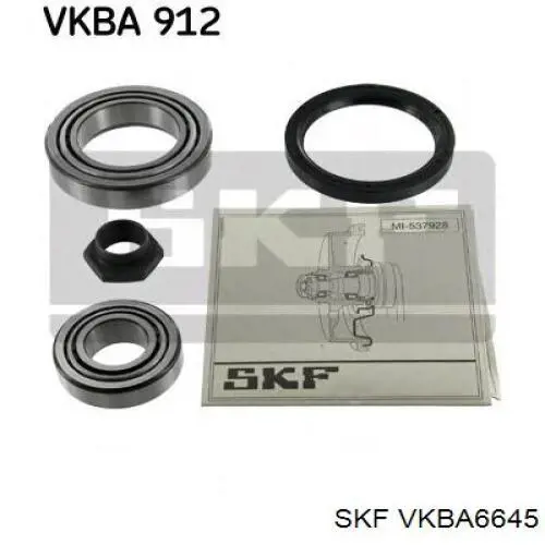 VKBA6645 SKF підшипник маточини передньої