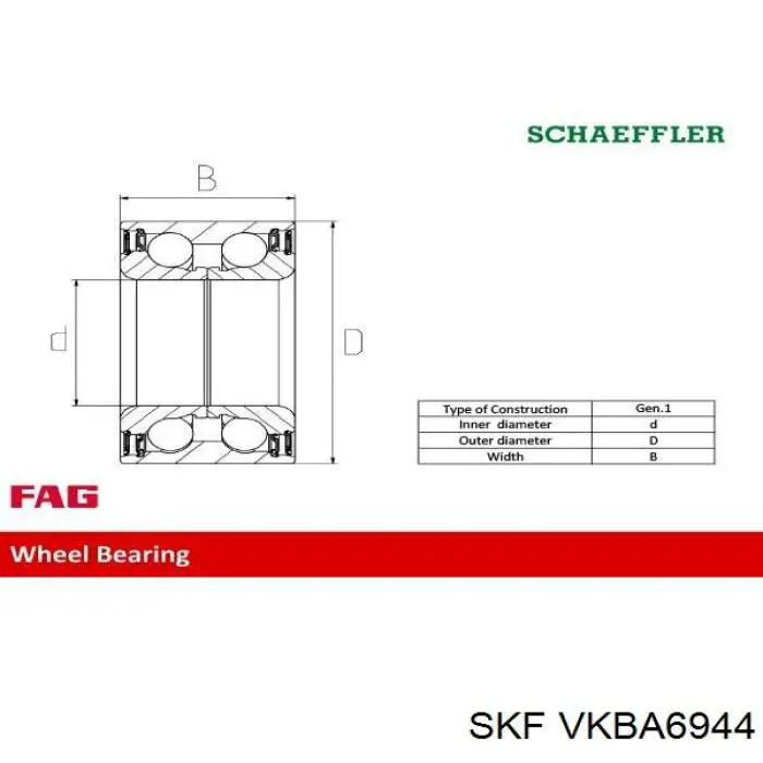 Підшипник ступиці VKBA6944 SKF