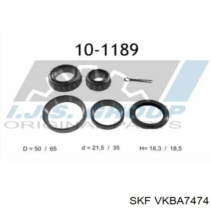 Комплект підшипник маточини передньої SKF VKBA7474 ціна, від 26.79 USD