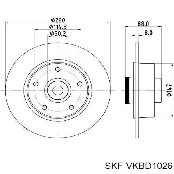 Купити VKBD1026 SKF Диск заднього гальма