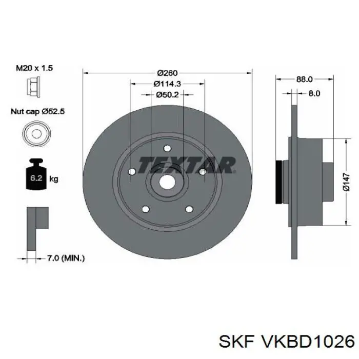 Гальмівні диски VKBD1026 SKF