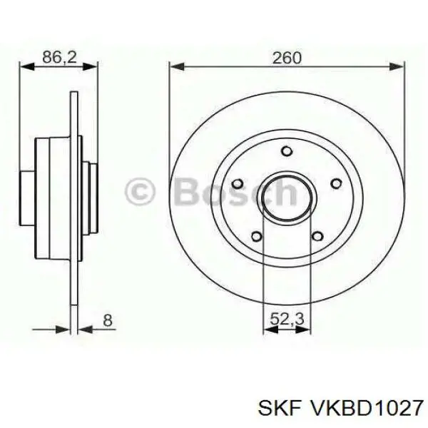Купити VKBD1027 SKF Диск заднього гальма