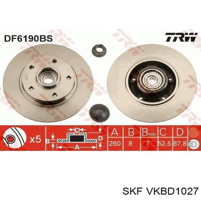 Задні дискові гальма SKF VKBD1027 ціна, від 81.17 USD