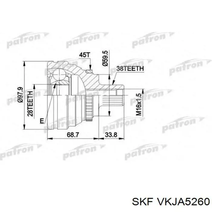VKJA5260 SKF шрус зовнішній передній