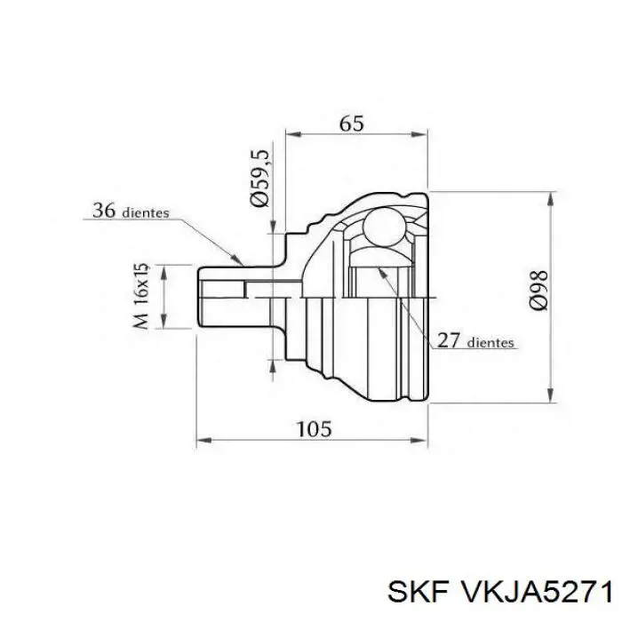 VKJA5271 SKF шрус зовнішній передній