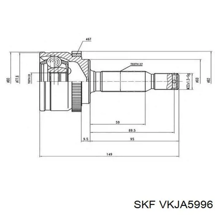 Граната колісна SKF VKJA5996 ціна, від 26.75 USD